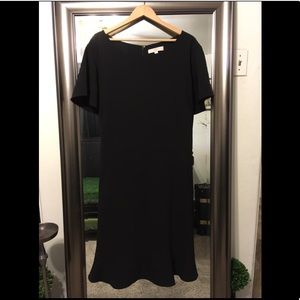 black flutter sleeve dress